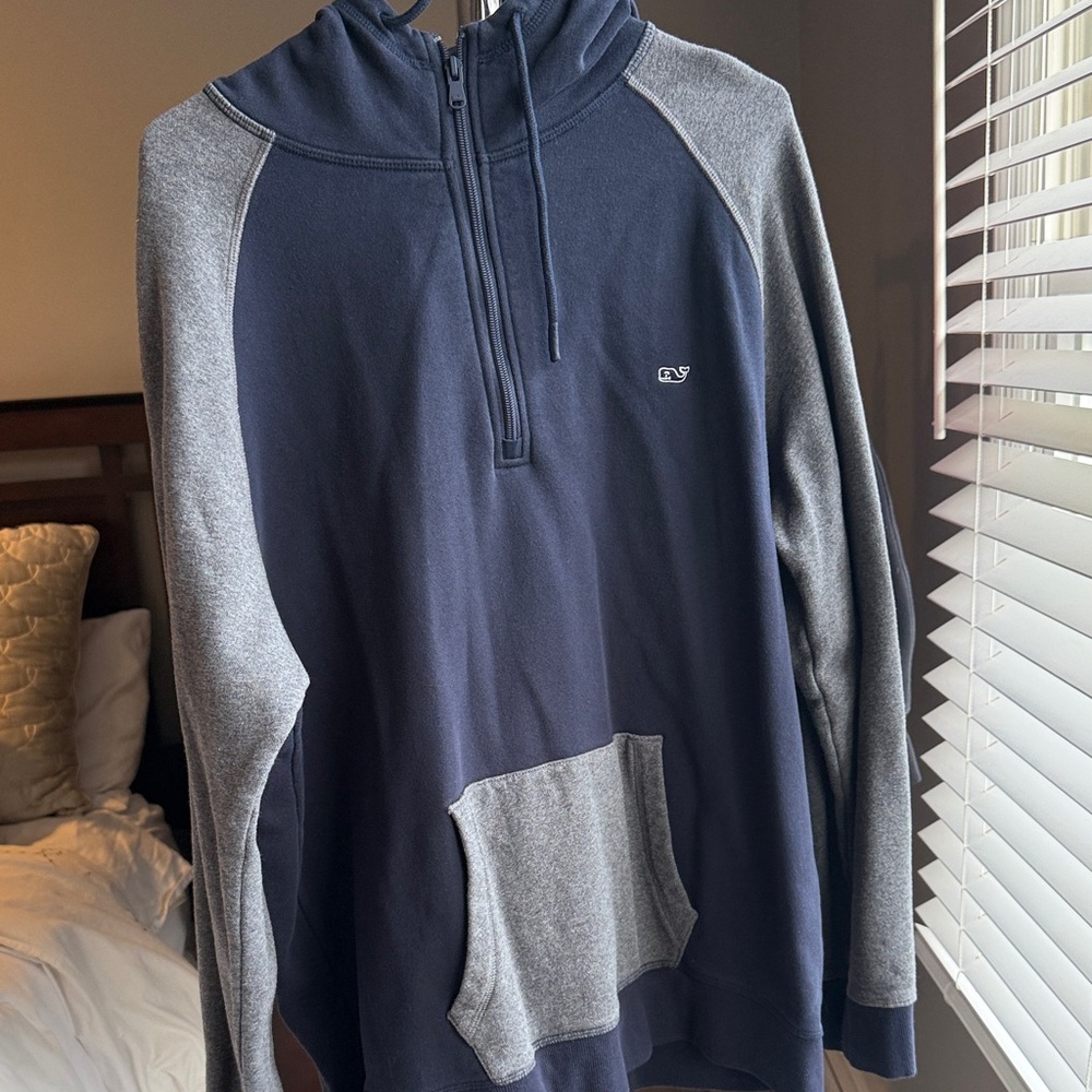 Vineyard Vines navy and Charcoal Half-Zip Sweatshirt